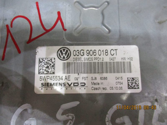 Volkswagen Golf 5 Audi A3 2000 Diesel 170 cv 125 kw anno dal 2003 al 2008 ECU Centralina motore Siemens Continental 03G906018CT 5WP45534AE