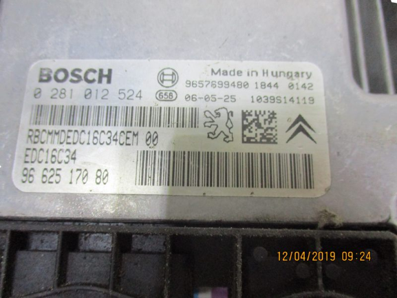 Citroen C3 1400 Diesel HDI anno dal 2002 al 2010 Centralina motore ECU 0281012524 9662517080