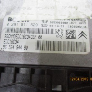 Citroen C4 1600 Diesel anno dal 2004 al 2010 Centralina motore ECU 0281011629 9656494480