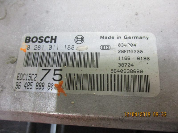 Peugeot 206 1600 Diesel anno dal 1998 al 2009 Centralina motore ECU 0281011188 9648588880