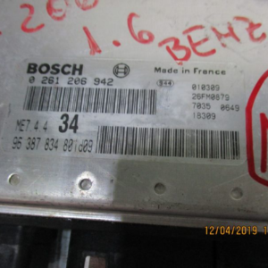 Peugeot 206 e Cabrio CC 1600 Benzina 16v anno dal 1998 al 2006 Centralina motore ECU 0261206942 96387834801D09