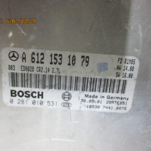 Mercedes Classe C 270 W203 anno dal 2000 al 2007 Centralina motore ECU 0281010531 A6121531079
