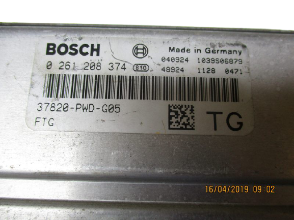 Honda Jazz 1200 Benzina anno dal 2001 al 2008 Centralina motore ECU 0261208374 37820-PWD-G05