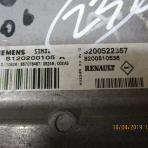 Renault Clio 3° serie  anno dal 2005 al 2013 Ecu Centralina motore 8200522357 S120200105A 8200210536