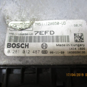 Ford Focus 1600 Diesel anno dal 2004 al 2011 Ecu Centralina motore 0281012487 7M51-12A650-UD