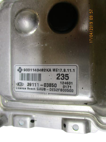 Kia Rio 1200 Benzina anno dal 2011 al 2017 Centralina motore ECU 39111-03850 9001140482KA GAUB-DE52FS00500