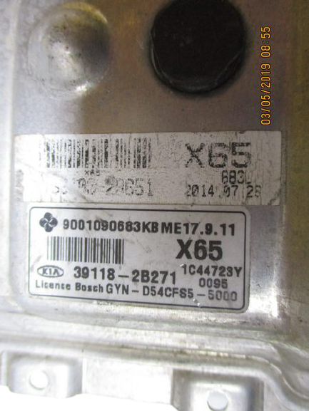 Kia Venga 1400 Benzina anno dal 2010 al 2019 Centralina motore ECU 39118-2B271 GYN-D54CFS5-5000