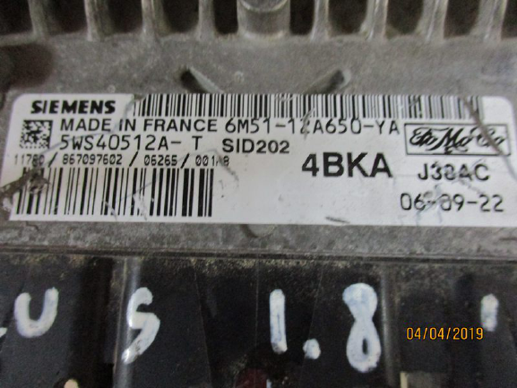 Ford Focus 1800 Diesel anno dal 2004 al 2011 Centralina motore 5WS40512A-T 6M51-12A650