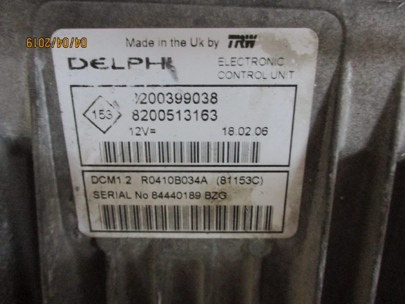 Nissan Note Renault Clio Kangoo Megane Scenic 1500 Diesel anno dal 2004 al 2013 Centralina motore 8200399038 8200513163