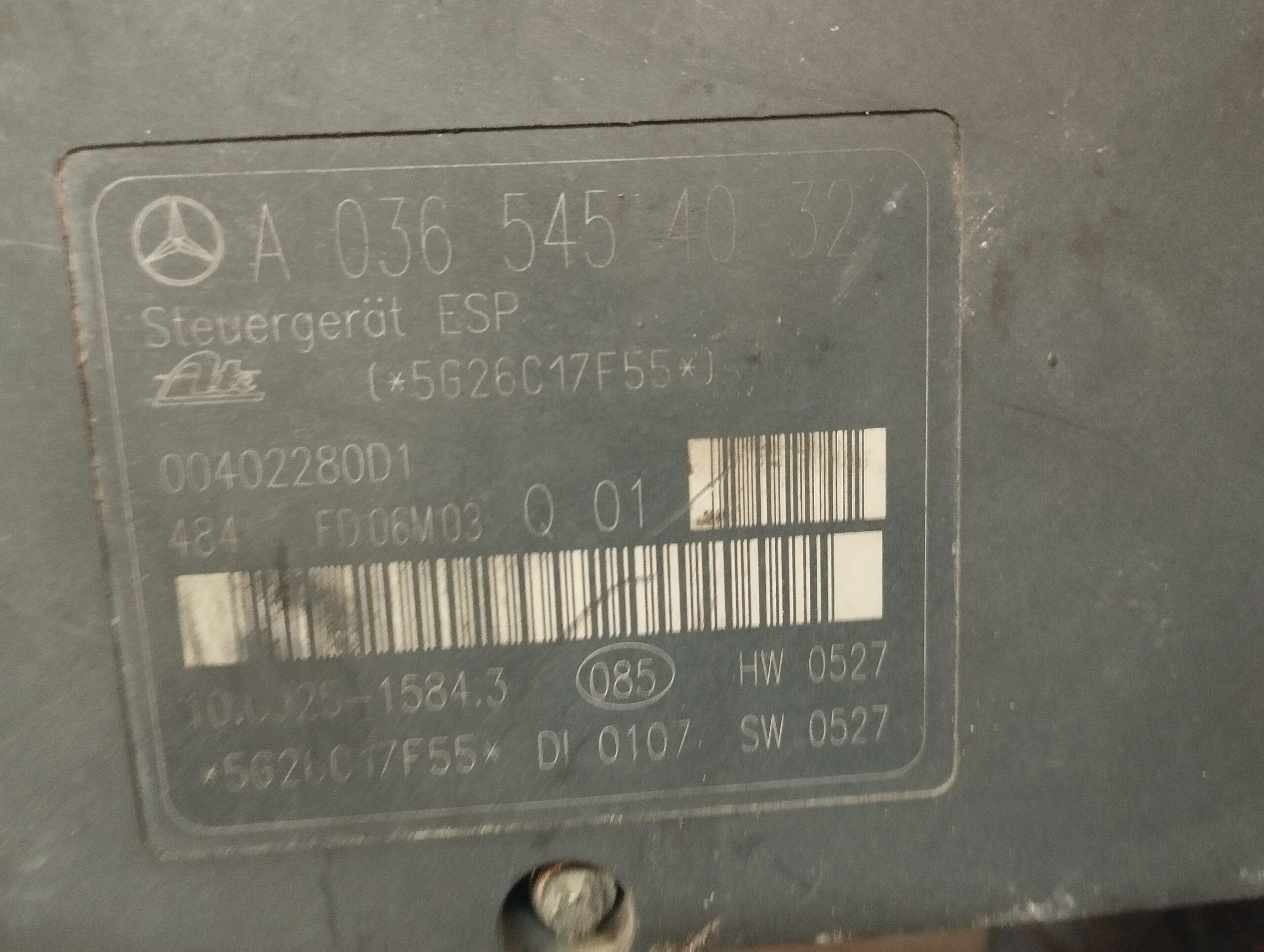 Mercedes SLK W171 Classe C W203 anno dal 2004 al 2009 aggregato ABS A0064310312Q01 A0365454032 10.0025-1584.3 10.0204-0498.4
