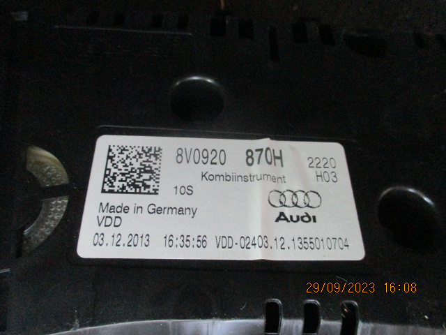 Audi A3 8V   anno dal 2012 al 2018  quadro strumenti diesel automatica 8V0920870H