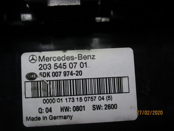 Mercedes Classe C 200 W203 anno dal 2000 al 2007 Centralina Body computer 2035450701 5DK007974-20