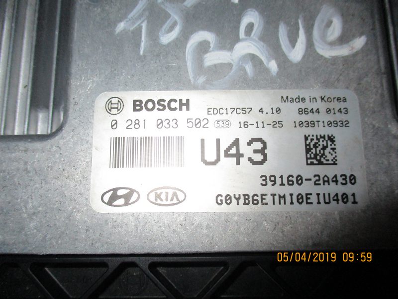 Kia Rio 1400 Diesel anno 2018 Centralina motore 0281033502 d4fc