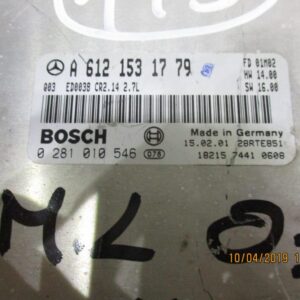 Mercedes ML  270 anno dal 1999 al 2005 ECU  Centralina motore A6121531779 0281010546