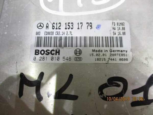 Mercedes ML  270 anno dal 1999 al 2005 ECU  Centralina motore A6121531779 0281010546