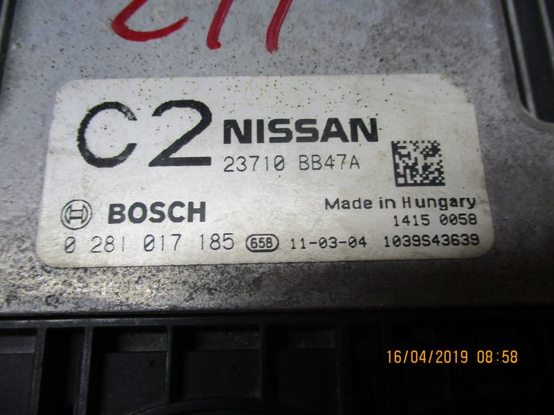 Nissan Qashqai J10 2000 Diesel anno dal 2007 al 2013 Centralina motore 0281017185 23710 BB47A.