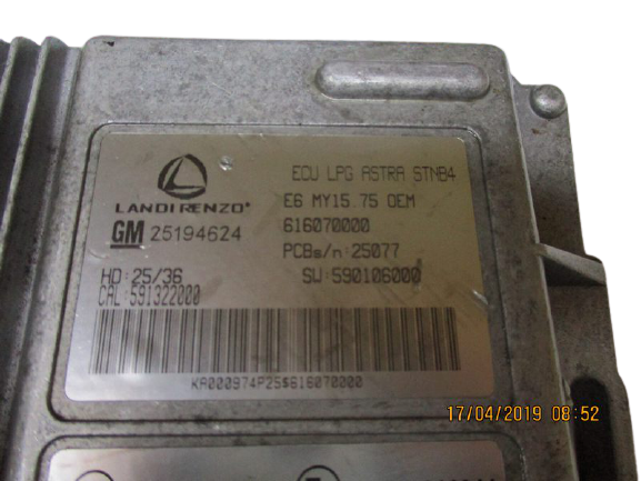 Opel Astra J 1400 Benzina anno dal 2011 al 2017 Centralina gas 25194624 591322000 616070000