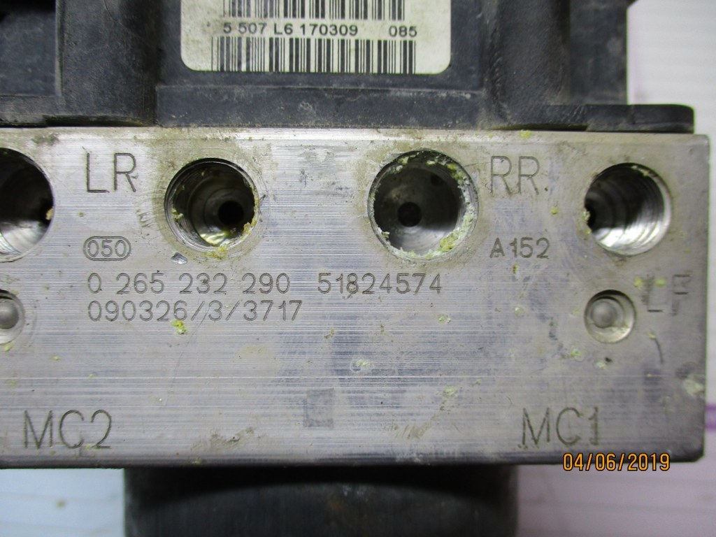 Fiat 500 1300 Diesel anno dal 2007 al 2015 Gruppo Abs 0265800800 0265232290