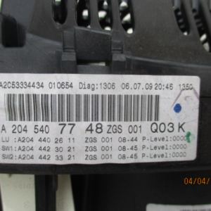 Mercedes GLK X204 e Classe C W204 anno dal 2008 al 2015 Quadro strumenti A2045407748 A2C56664434