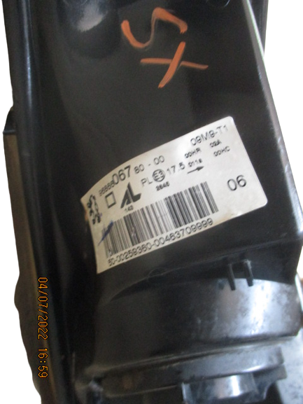 Peugeot 206 Plus anno dal 2009 al 2012 Faro fanale anteriore sinitro 9686806780