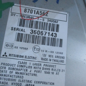 Mitsubishi ASX anno dal 2014 al 2019 Radio Stereo 8701A562 DY-1ME3R45-T-5 34U562