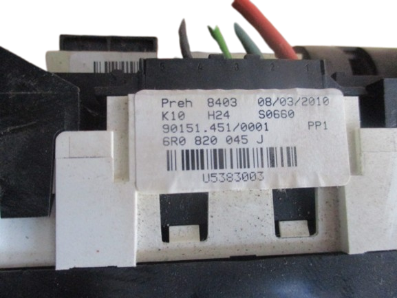 Volkswagen Polo 6R anno dal 2009 al 2017 Comandi clima manuali  6R0820045J
