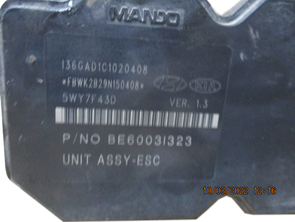 Kia Sportage 3° serie anno dal 2010 al 2016 Gruppo ABS 5WY7F43D 58920-3U310 BH60131301