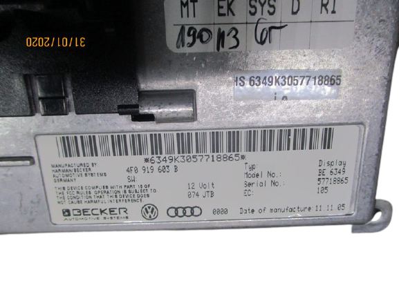 Audi A6 C6 anno dal 2004 al 2012 monitor display navigatore originale 4F0919603B Backer BE6349
