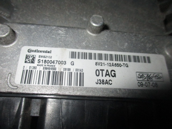 Ford Fiesta 1400 Benzina GPL anno dal 2008 al 2017 ECU Centralina Motore Continental 8v21-12A650-TG EMS2102 S180047003G