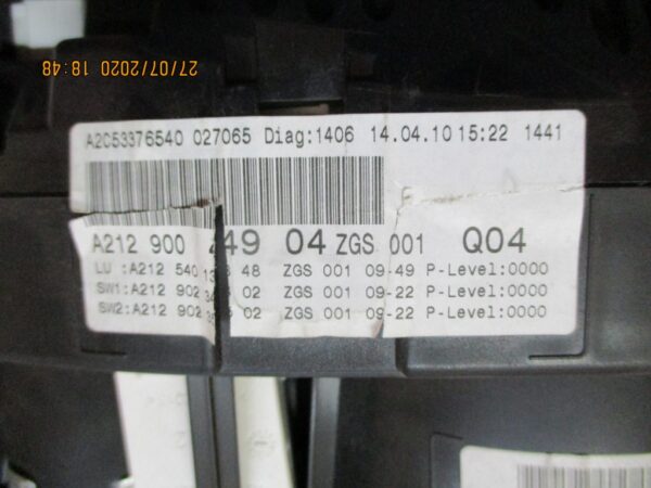 Mercedes Classe E W207 Coupè anno dal 2009 al 2015 Quadro strumenti A2129004904 A2C53376540 A2C53257171