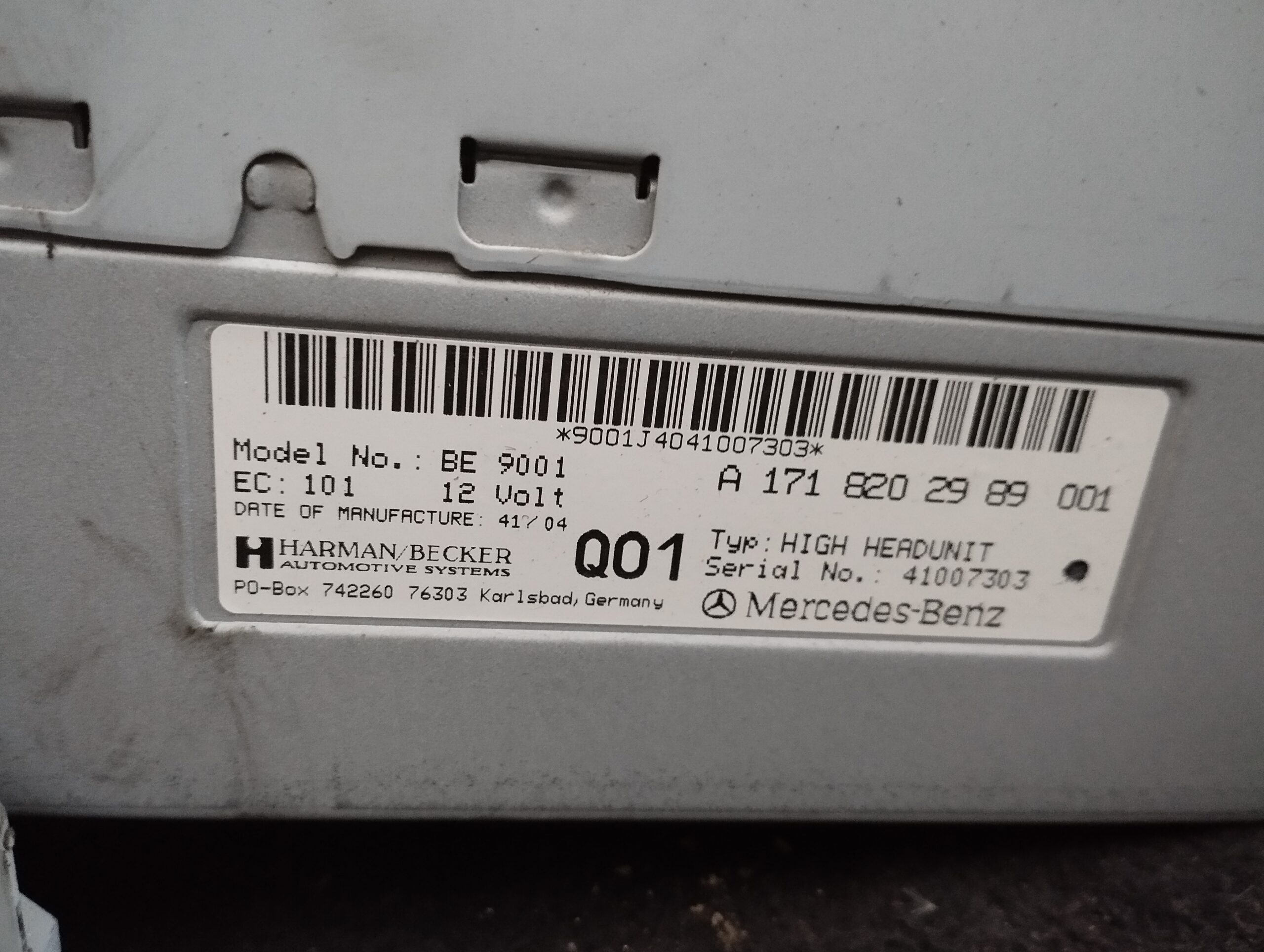 Mercedes SLK W171 anno dal 2004 al 2009 display Stereo Navigatore   A1718202989