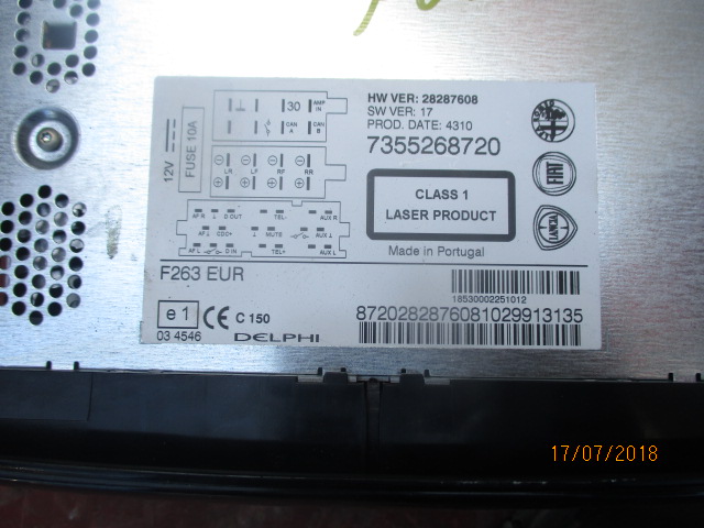 Fiat doblo 2° serie  263 anno dal 2010 al 2019 stereo  7355268720